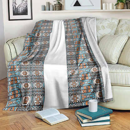 African Ndebele Traditional Attire Blanket White Ndebele Stripe