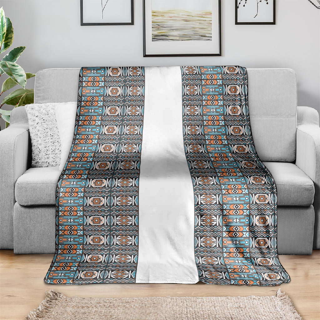 African Ndebele Traditional Attire Blanket White Ndebele Stripe