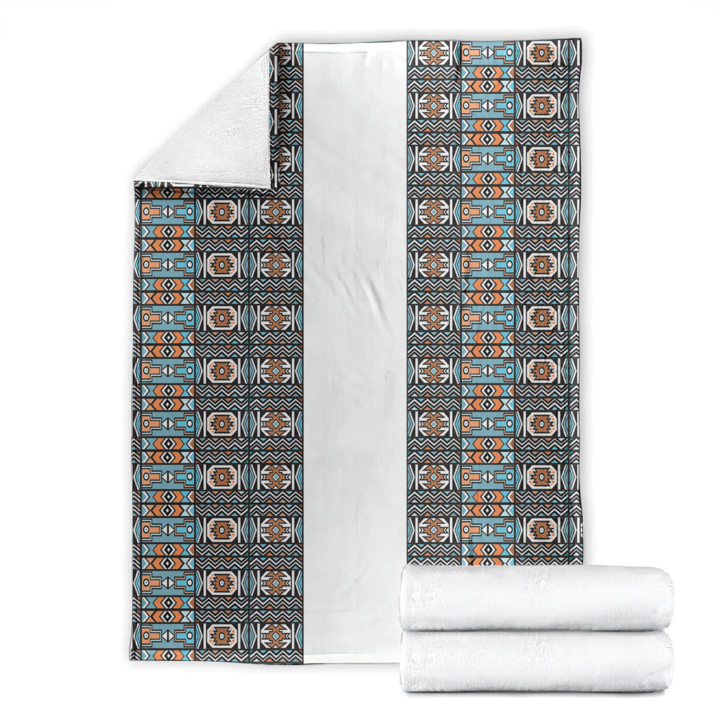 African Ndebele Traditional Attire Blanket White Ndebele Stripe