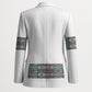 African Ndebele Traditional Attire Blazer White Ndebele Stripe