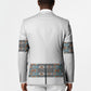 African Ndebele Traditional Attire Blazer White Ndebele Stripe