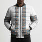 African Ndebele Traditional Attire Bomber Puffer Jacket White Ndebele Stripe