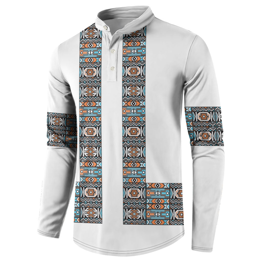 African Ndebele Traditional Attire Button Sweatshirt White Ndebele Stripe