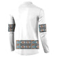 African Ndebele Traditional Attire Button Sweatshirt White Ndebele Stripe