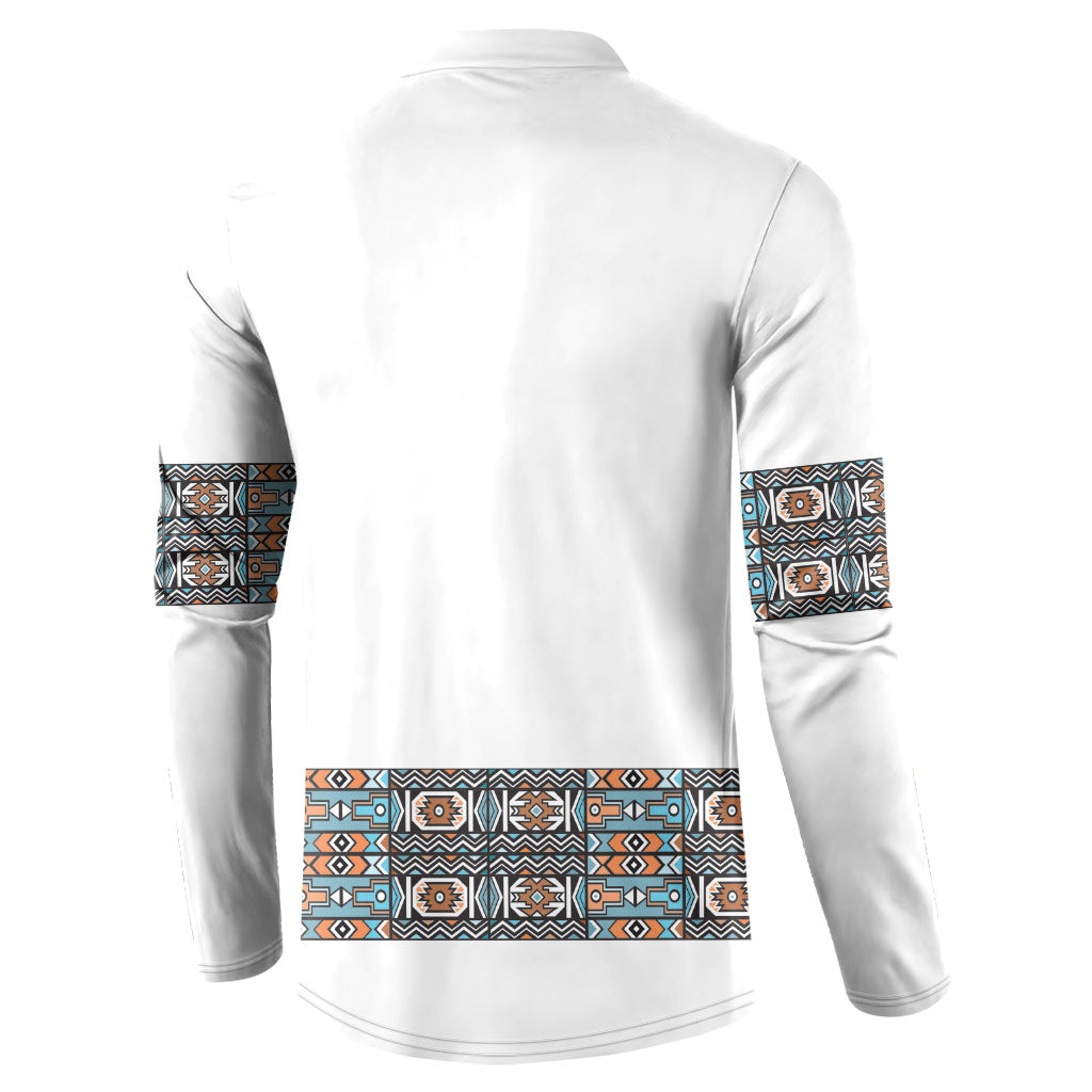 African Ndebele Traditional Attire Button Sweatshirt White Ndebele Stripe
