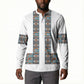African Ndebele Traditional Attire Button Sweatshirt White Ndebele Stripe