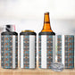 African Ndebele Traditional Attire 4 in 1 Can Cooler Tumbler White Ndebele Stripe