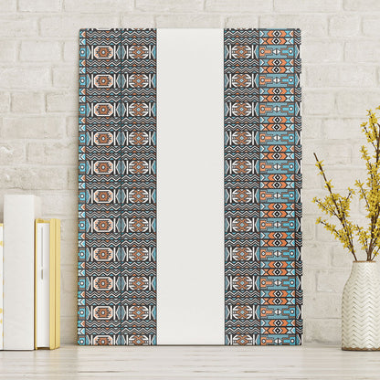 African Ndebele Traditional Attire Canvas Wall Art White Ndebele Stripe