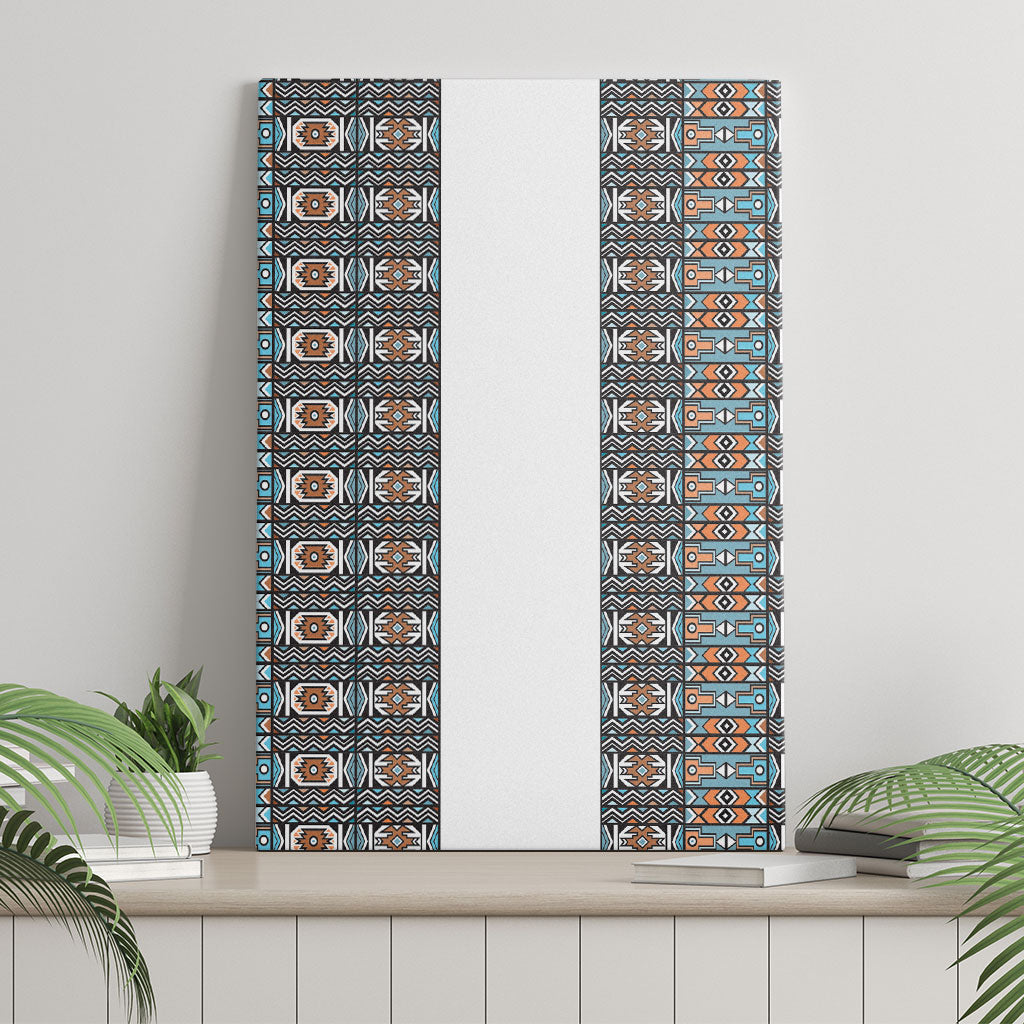 African Ndebele Traditional Attire Canvas Wall Art White Ndebele Stripe