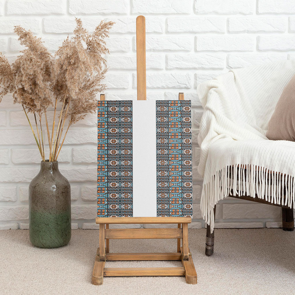 African Ndebele Traditional Attire Canvas Wall Art White Ndebele Stripe