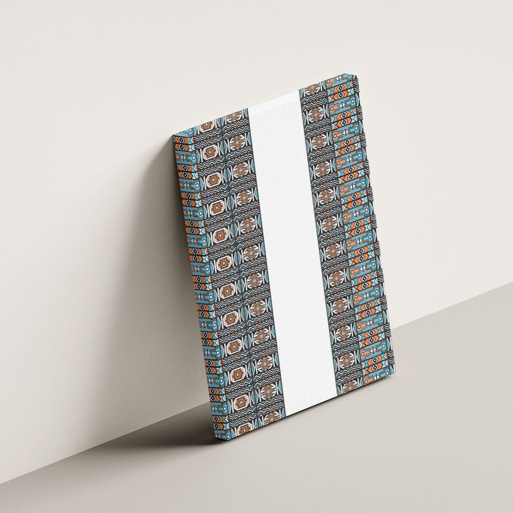 African Ndebele Traditional Attire Canvas Wall Art White Ndebele Stripe