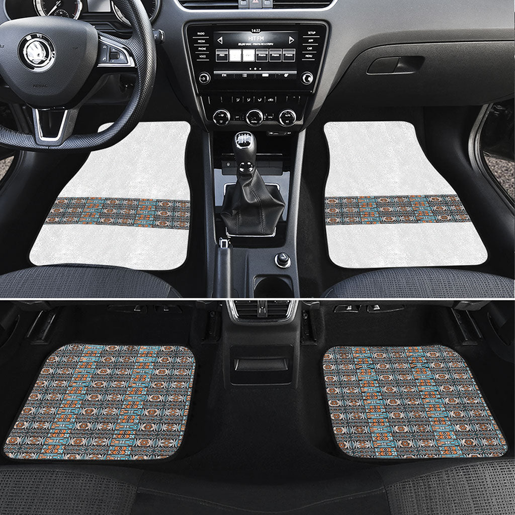 African Ndebele Traditional Attire Car Mats White Ndebele Stripe