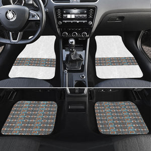 African Ndebele Traditional Attire Car Mats White Ndebele Stripe