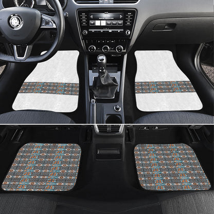 African Ndebele Traditional Attire Car Mats White Ndebele Stripe