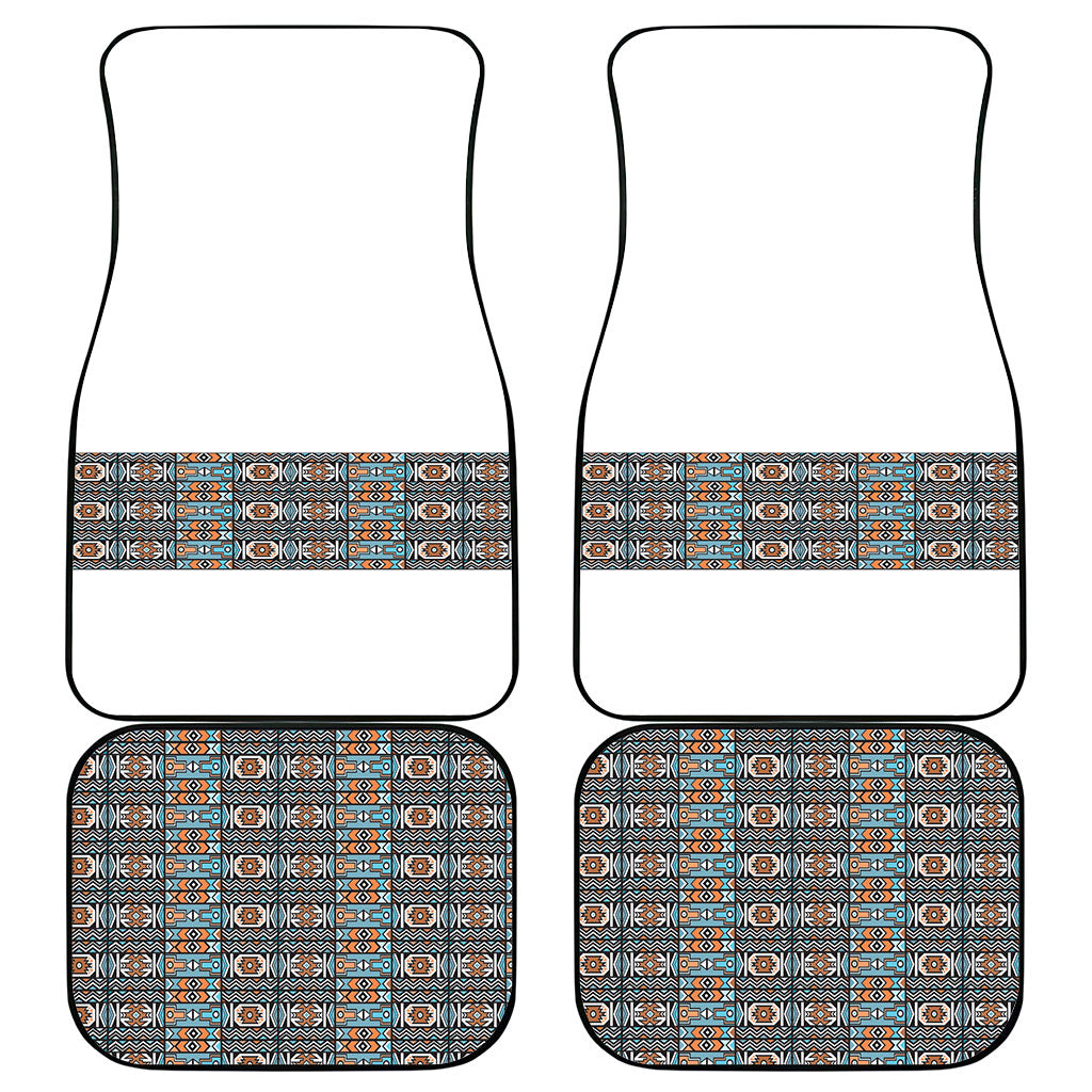 African Ndebele Traditional Attire Car Mats White Ndebele Stripe
