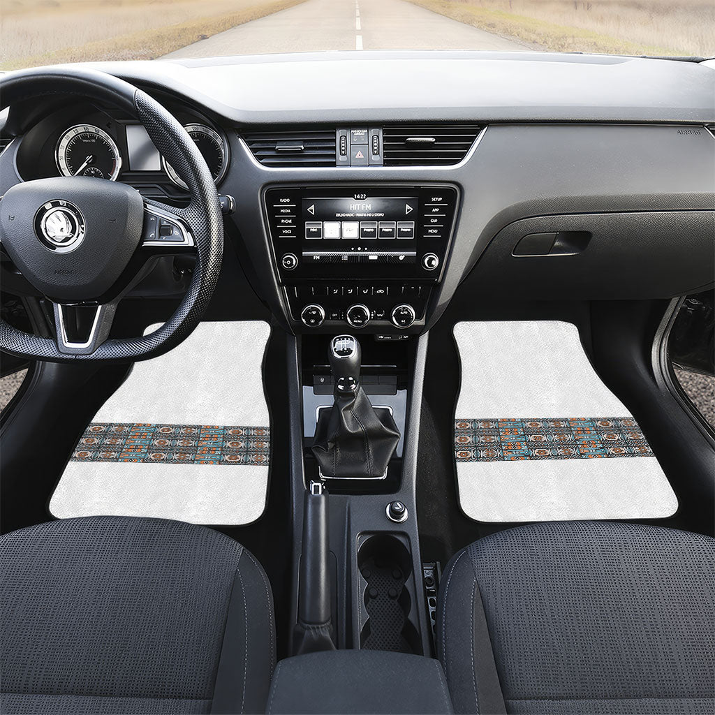African Ndebele Traditional Attire Car Mats White Ndebele Stripe