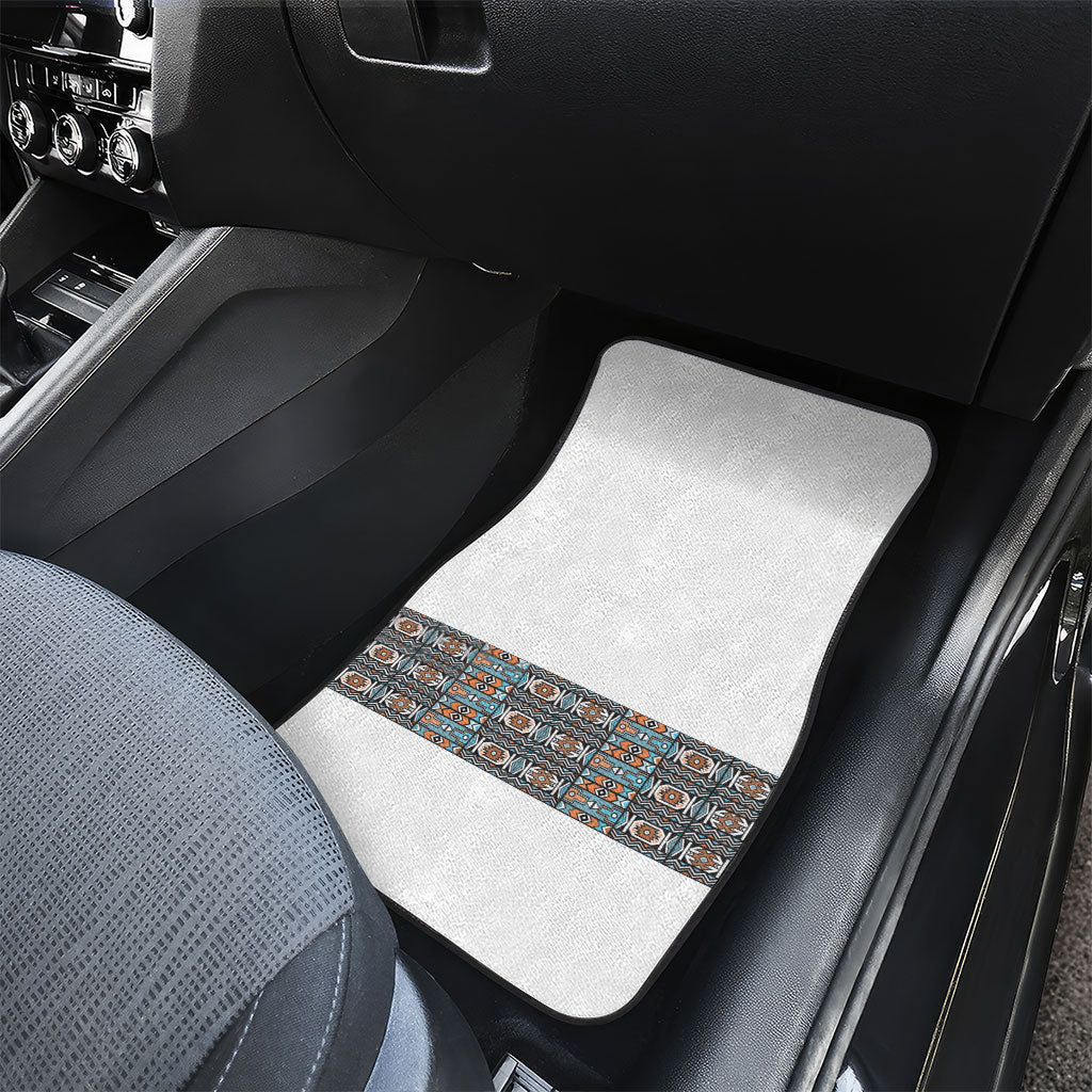 African Ndebele Traditional Attire Car Mats White Ndebele Stripe