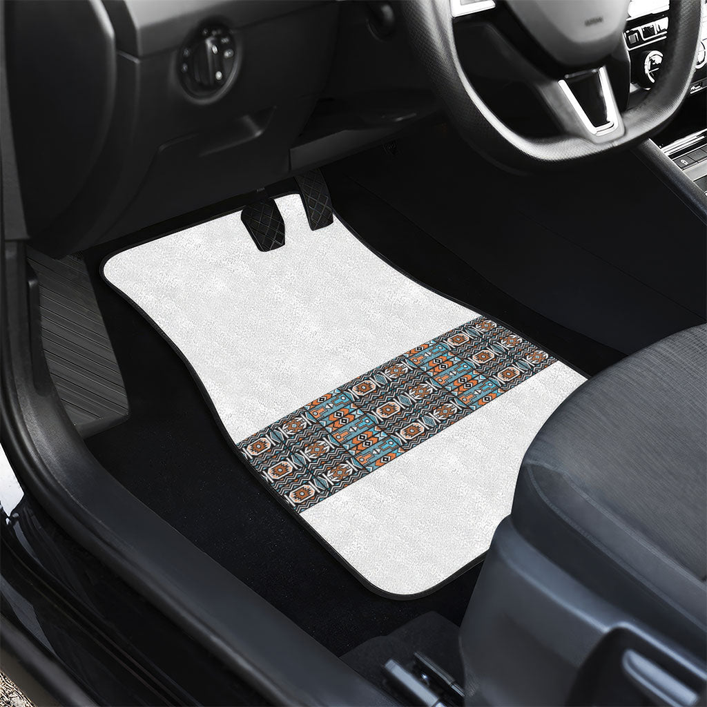 African Ndebele Traditional Attire Car Mats White Ndebele Stripe