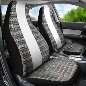 African Ndebele Traditional Attire Car Seat Cover White Ndebele Stripe