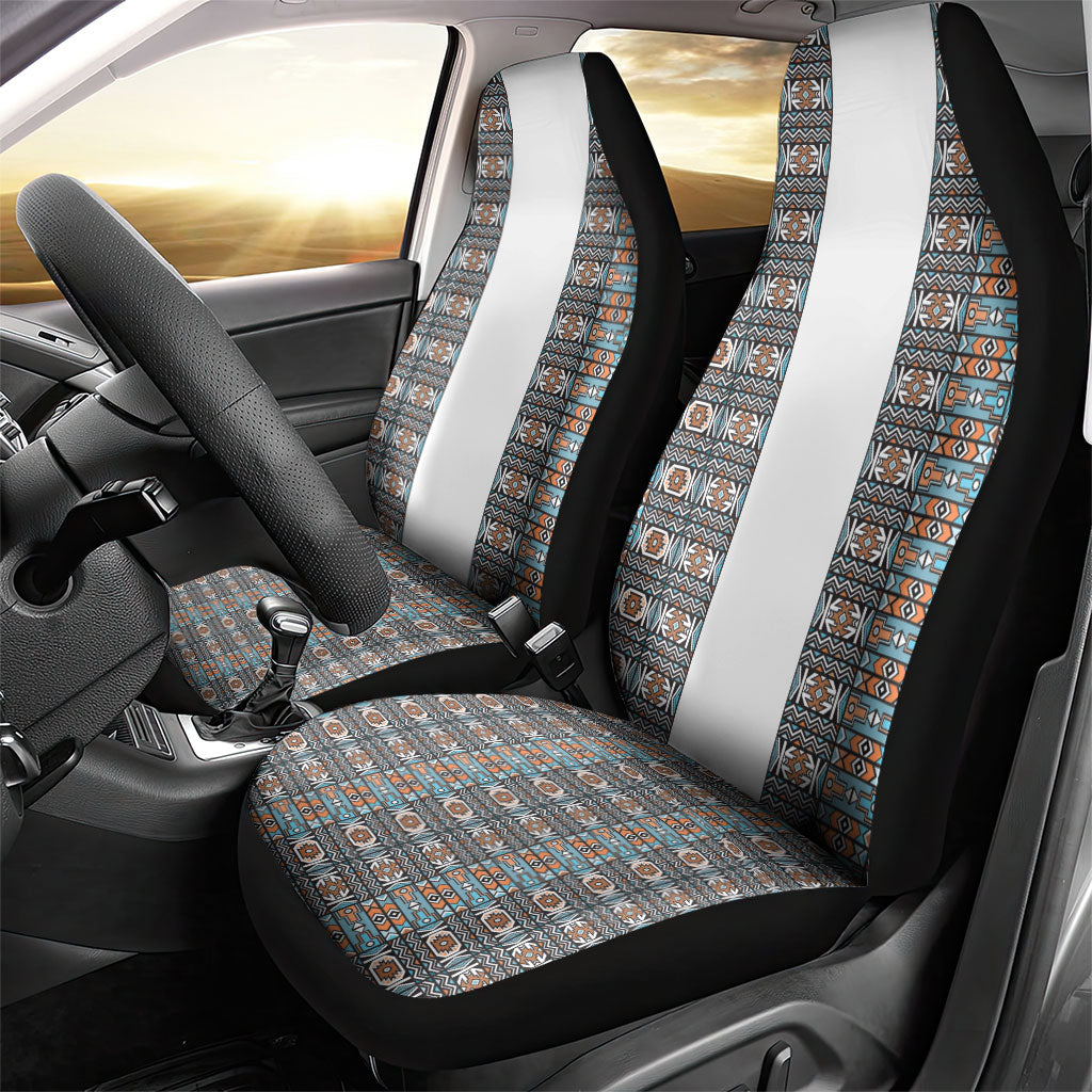 African Ndebele Traditional Attire Car Seat Cover White Ndebele Stripe