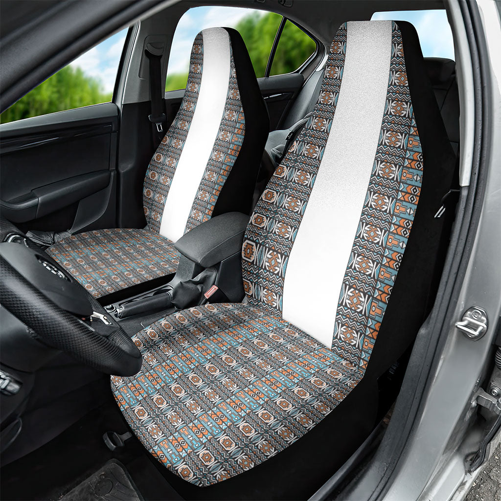 African Ndebele Traditional Attire Car Seat Cover White Ndebele Stripe