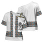 African Ndebele Traditional Attire Cross Shoulder Shirt White Ndebele Stripe