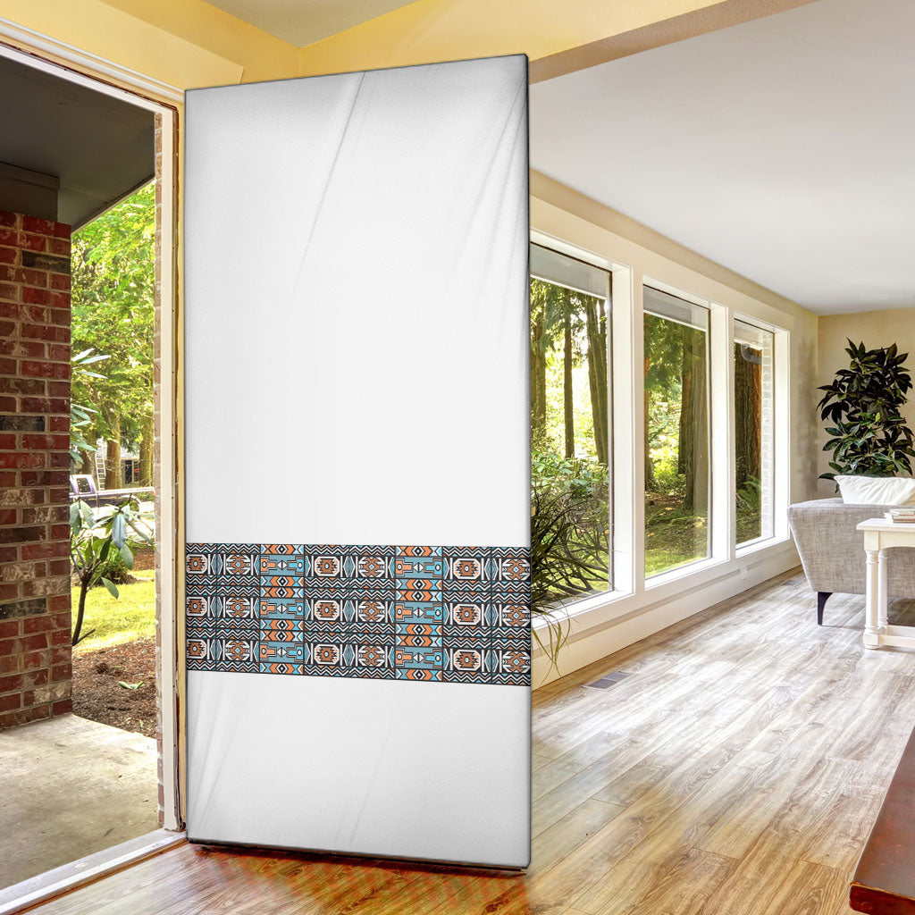 African Ndebele Traditional Attire Door Cover White Ndebele Stripe