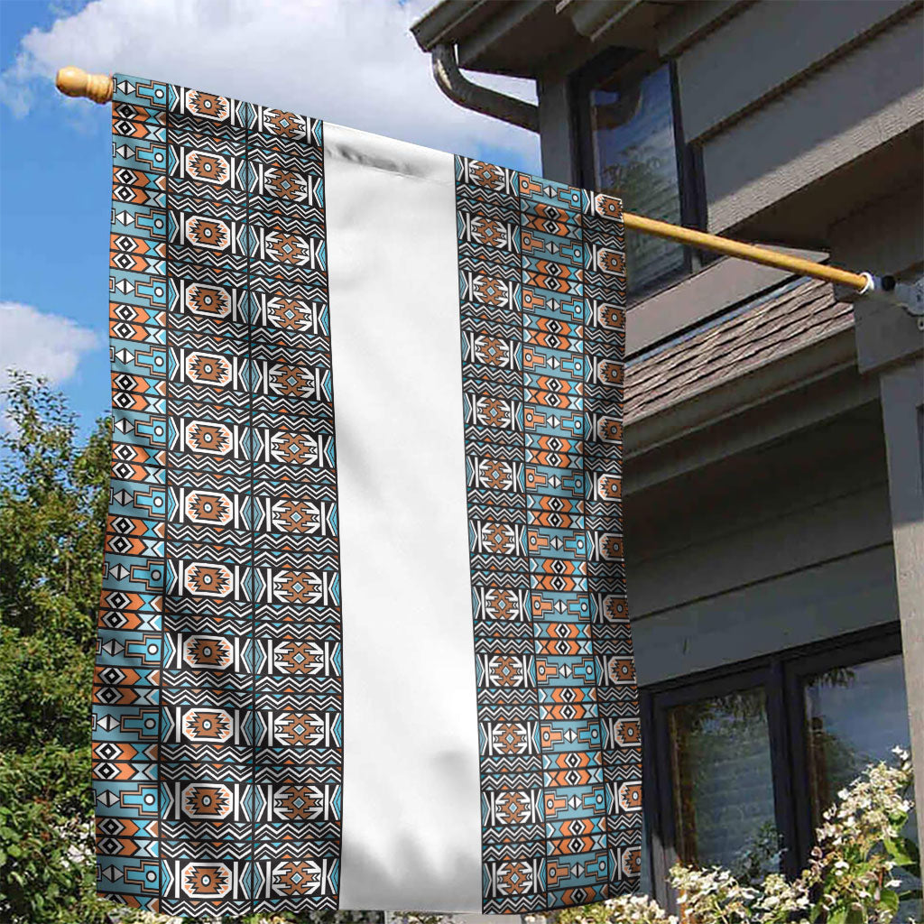 African Ndebele Traditional Attire Garden Flag White Ndebele Stripe