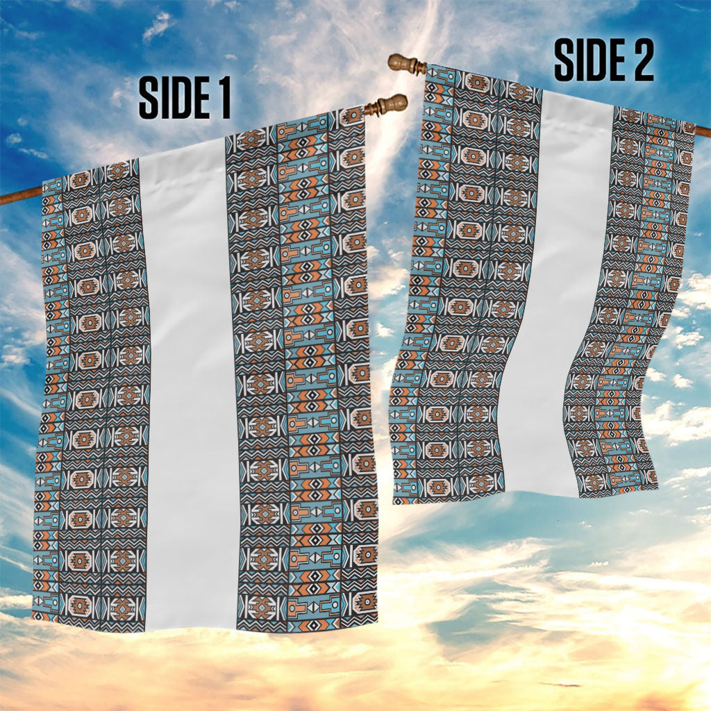 African Ndebele Traditional Attire Garden Flag White Ndebele Stripe