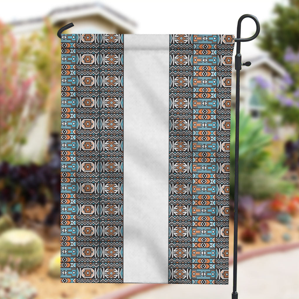 African Ndebele Traditional Attire Garden Flag White Ndebele Stripe