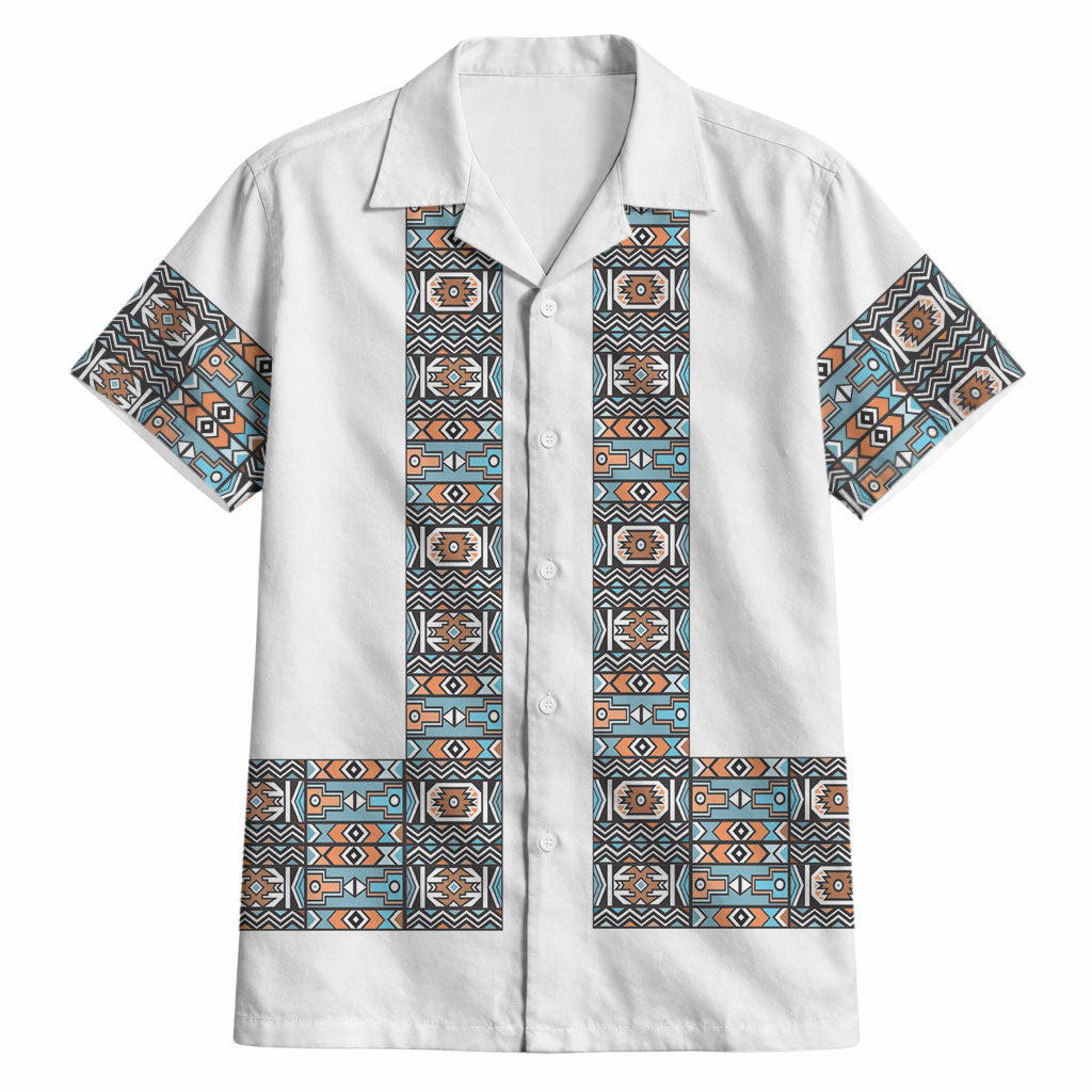 African Ndebele Traditional Attire Hawaiian Shirt White Ndebele Stripe