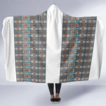 African Ndebele Traditional Attire Hooded Blanket White Ndebele Stripe