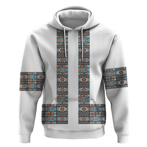 African Ndebele Traditional Attire Hoodie White Ndebele Stripe