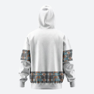 African Ndebele Traditional Attire Hoodie White Ndebele Stripe
