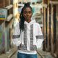 African Ndebele Traditional Attire Hoodie White Ndebele Stripe