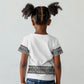 African Ndebele Traditional Attire Kid T shirt White Ndebele Stripe