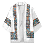 African Ndebele Traditional Attire Kimono White Ndebele Stripe
