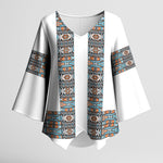 African Ndebele Traditional Attire Kimono Sleeve Blouse White Ndebele Stripe