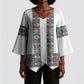 African Ndebele Traditional Attire Kimono Sleeve Blouse White Ndebele Stripe