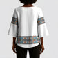African Ndebele Traditional Attire Kimono Sleeve Blouse White Ndebele Stripe