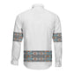 African Ndebele Traditional Attire Long Sleeve Button Shirt White Ndebele Stripe