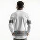 African Ndebele Traditional Attire Long Sleeve Polo Shirt White Ndebele Stripe