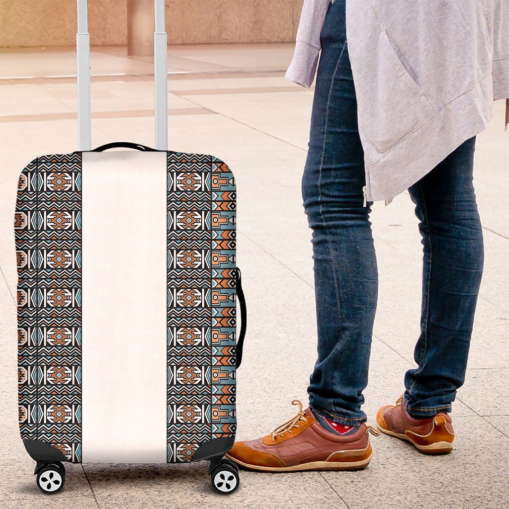 African Ndebele Traditional Attire Luggage Cover White Ndebele Stripe
