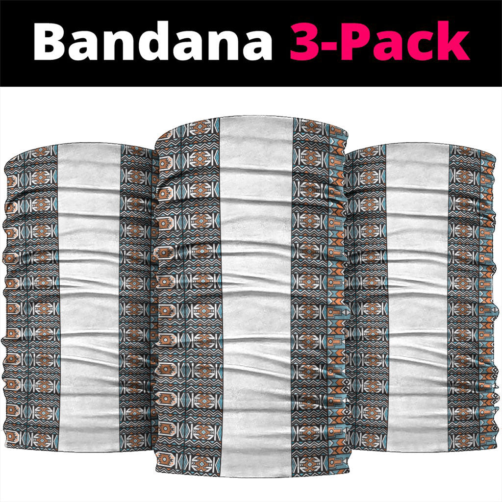African Ndebele Traditional Attire Neck Gaiter White Ndebele Stripe