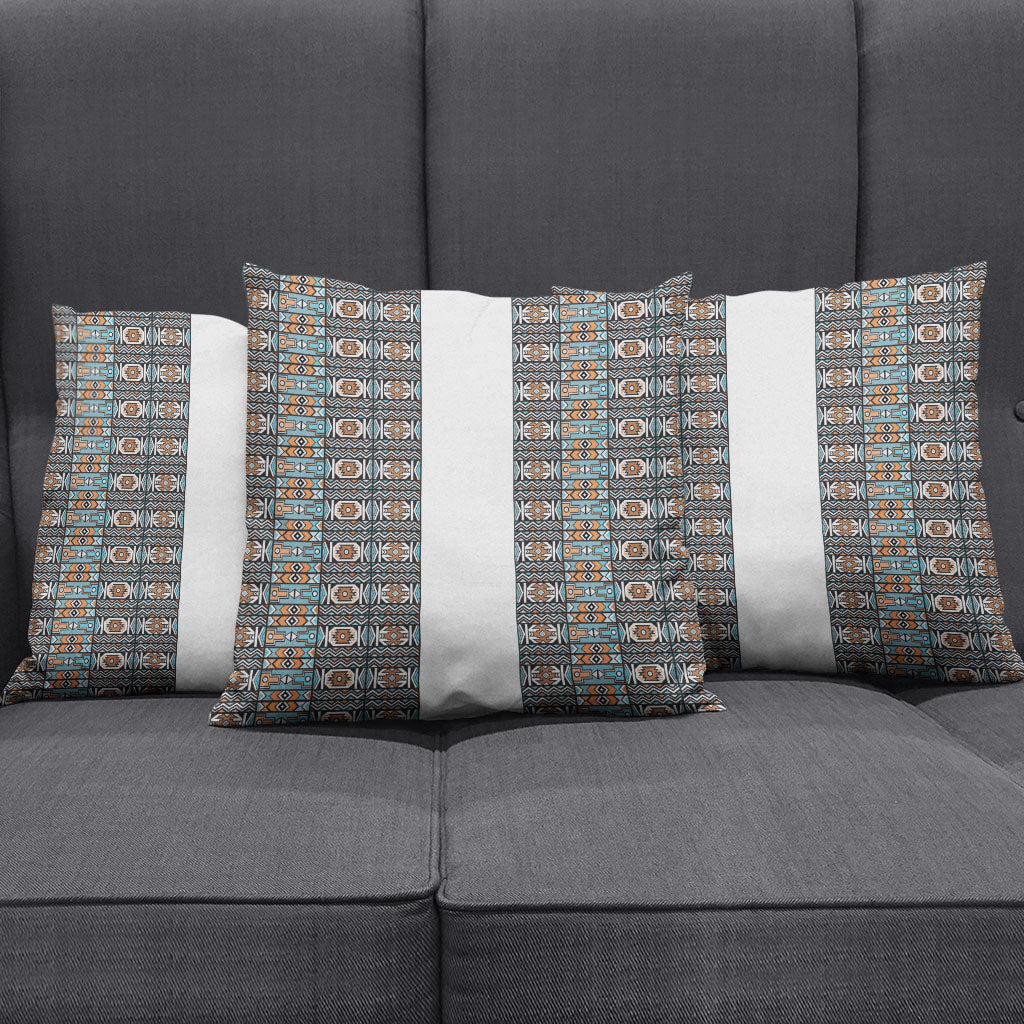 African Ndebele Traditional Attire Pillow Cover White Ndebele Stripe