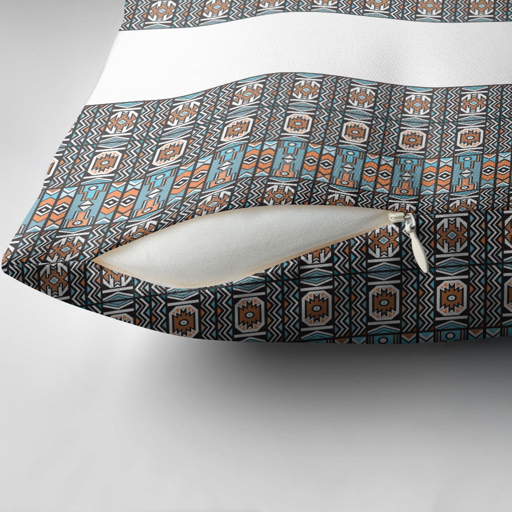 African Ndebele Traditional Attire Pillow Cover White Ndebele Stripe