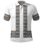 African Ndebele Traditional Attire Polo Shirt White Ndebele Stripe