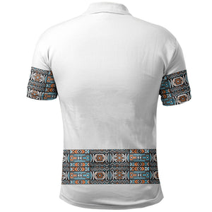 African Ndebele Traditional Attire Polo Shirt White Ndebele Stripe