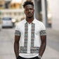African Ndebele Traditional Attire Polo Shirt White Ndebele Stripe