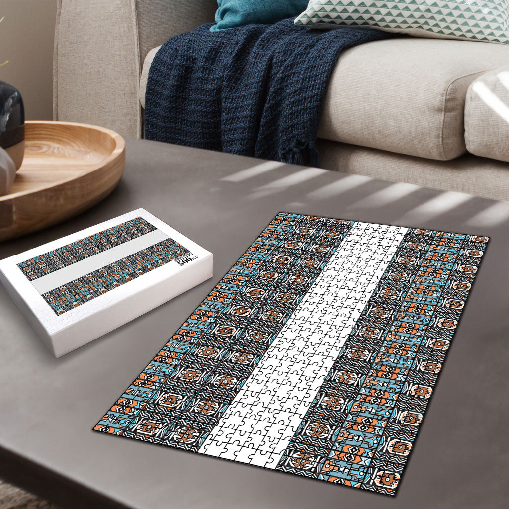 African Ndebele Traditional Attire Puzzle White Ndebele Stripe